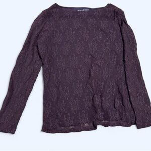 Dialogue Women's Brown Lace Top